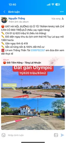 Bán Đất 80m2 có sẵn 80 m2 thổ cư giá 1.59 tỷ tại Xã Tuy Lai Huyện Mỹ Đức Hà Nội