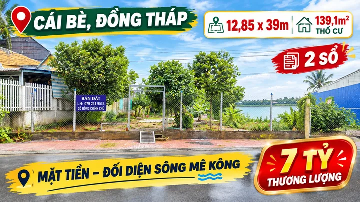 Bán 2 lô đất mặt tiền đưởng xẻo mây, Cái Bè ,Tiền Giang