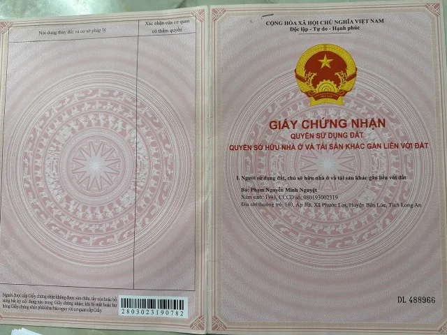 Bán Đất 143.9m2 có sẵn 143.9 m2 thổ cư giá 4.2 tỷ tại Đường Tỉnh lộ 835 Xã Phước Lợi Huyện Bến Lức Long An