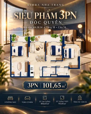 Bán Căn hộ chung cư 93m2 giá 8.63 tỷ tại Phường Vĩnh Hòa Thành phố Nha Trang Khánh Hòa