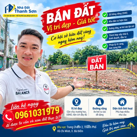 Bán Đất 250m2 thổ cư giá 5.5 tỷ tại Đường Nguyễn Thị Đành Xã Xuân Thới Sơn, TP. Hồ Chí Minh