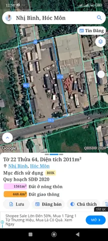 Bán Đất 1962m2 có sẵn 100 m2 thổ cư giá 40 tỷ tại Đường Bùi Công Trừng Xã Nhị Bình Huyện Hóc Môn TP. Hồ Chí Minh