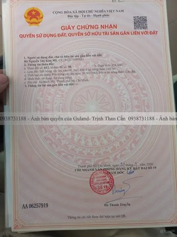 Bán Đất 354m2 có sẵn 313 m2 thổ cư giá 6.37 tỷ tại đường Nguyễn Thị Da Xã Bình Mỹ Huyện Củ Chi TP. Hồ Chí Minh