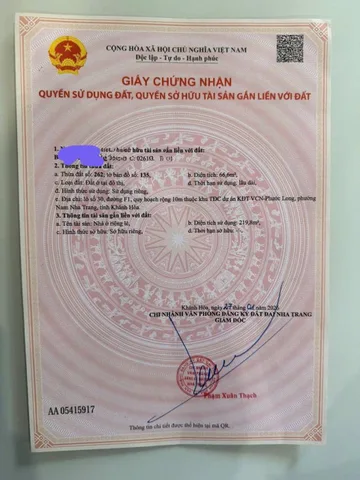 Bán Nhà riêng 66.6m2 có sẵn 66.6 m2 thổ cư giá 7.5 tỷ tại Phường Phước Long Thành phố Nha Trang Khánh Hòa