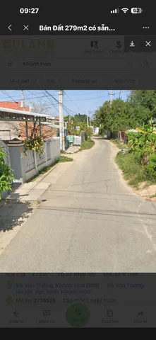 Bán Đất 279m2 có sẵn 100 m2 thổ cư giá 4.61 tỷ tại Xã Vạn Thắng Huyện Vạn Ninh Khánh Hòa
