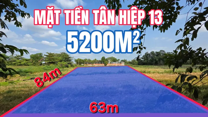 💯Bán Đất 5200m2 sát Vành Đai 3 gần Vinhomes giá 33.5 tỷ tại Đường Dương Công Khi Xã Tân Hiệp Huyện Hóc Môn TP. Hồ Chí Minh