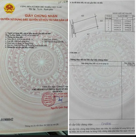 Bán Đất 93m2 có sẵn 93 m2 thổ cư giá 1.4 tỷ tại Đường Nguyễn Huệ Xã Vạn Phước Huyện Vạn Ninh Khánh Hòa