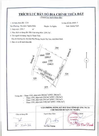 Bán Đất 3672m2 có sẵn 3672 m2 thổ cư giá 24 tỷ tại Đường Nguyễn Công Phương Xã Nghĩa Điền Huyện Tư Nghĩa Quảng Ngãi