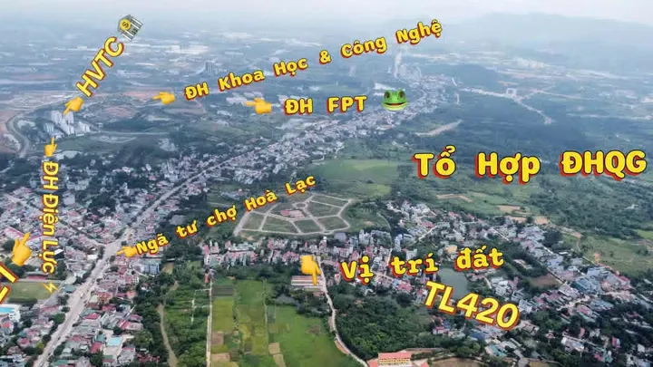 Chỉ hơn 1 tỷ sở hữu ngay đất nền Hòa Lạc - Ô tô đỗ cửa - Sổ đỏ trao tay