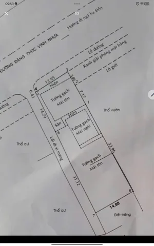 Bán Đất 644m2 có sẵn 205 m2 thổ cư giá 60 tỷ tại Đường Đặng Thúc Vịnh - Chọn - Xã Hóc Môn TP. Hồ Chí Minh