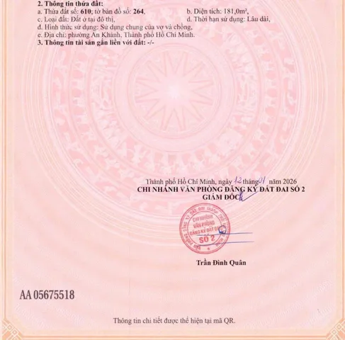 Bán Đất 181m2 có sẵn 181 m2 thổ cư giá 63 tỷ tại Đường Nguyễn Văn Hưởng, Phường Thảo Điền Phường Thảo Điền Thành phố Thủ Đức TP. Hồ Chí Minh