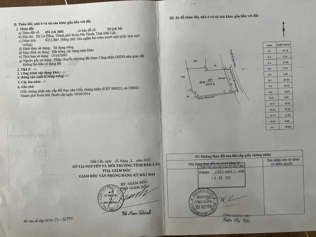 Bán Đất 6500m2 giá 16 tỷ tại Xã Cư ÊBur Thành phố Buôn Ma Thuột Đắk Lắk