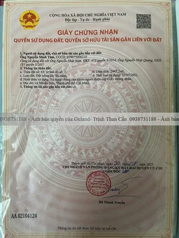 Bán Đất 2445m2 giá 10 tỷ tại Đường Tỉnh Lộ 15 Xã Nhuận Đức Huyện Củ Chi TP. Hồ Chí Minh