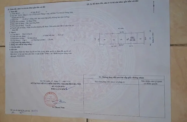 ĐẤT ĐẸP- GIÁ TỐT BÁN NHANH LÔ ĐẤT ĐẦU TƯ LÀ SINH LỜI TẠI huyện Đông Anh, tp Hà Nội