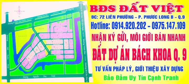 Bán lô đất thuộc khu Bách Khoa, Phường Phú Hữu, Quận 9, lô B1, diện tích 7x30,4m, giá rẻ
