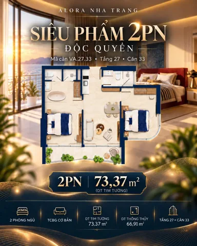 Bán Căn hộ chung cư 73.4m2 giá 5.39 tỷ tại Phường Vĩnh Hòa Thành phố Nha Trang Khánh Hòa