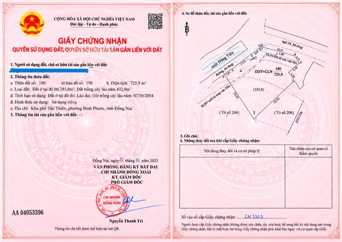Bán Nhà riêng 726m2 giá 5.9 tỷ tại Phường Tân Thiện Thành phố Đồng Xoài Bình Phước