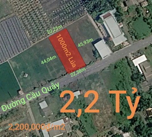 Bán Đất 1000m2 giá 2.2 tỷ tại Xã Đức Tân Huyện Tân Trụ Long An