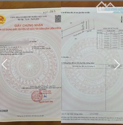 Bán Đất 99m2 có sẵn 99 m2 thổ cư giá 1.53 tỷ tại - Chọn - Xã Tu Bông Khánh Hòa