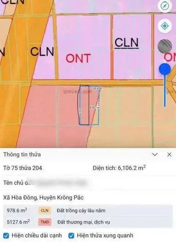 Bán Đất 2131.8m2 giá 2.9 tỷ tại Xã Hòa Đông Huyện Krông Pắc Đắk Lắk