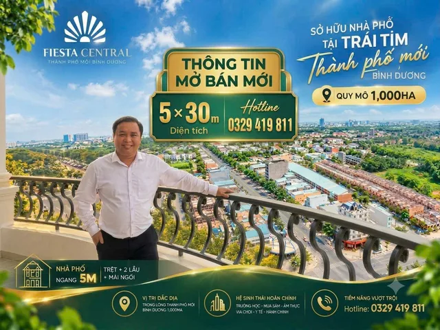 FIESTA CENTRAL – VỊ TRÍ ĐẸP, GIÁ TRỊ THẬT TẠI TRUNG TÂM BÌNH DƯƠNG 🎯