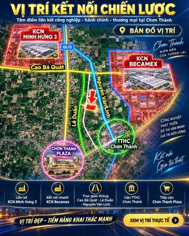 250 TRIỆU TRẢ TRƯỚC, SỞ HỮU NGAY – 225M² ĐẤT CÓ THỔ CƯ, TRUNG TÂM CHƠN THÀNH!