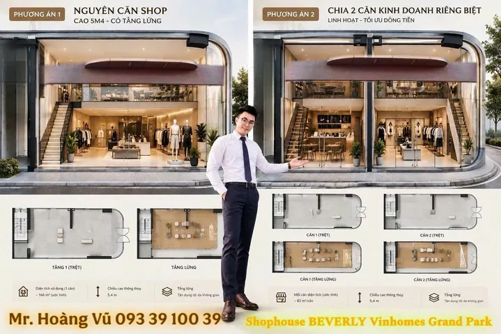 Một mặt bằng hai chiến lược Shophouse Beverly Vinhome Quận 9 lời ngay 5%: từ 129 triệu/m2