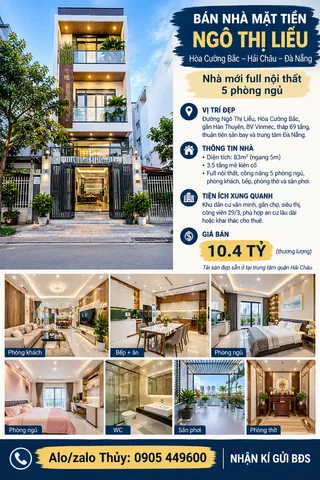 BÁN NHÀ PHỐ HÒA CƯỜNG BẮC-FULL NỘI THẤT MỚI-10.4 TỶ-GẦN ĐƯỜNG 30/4