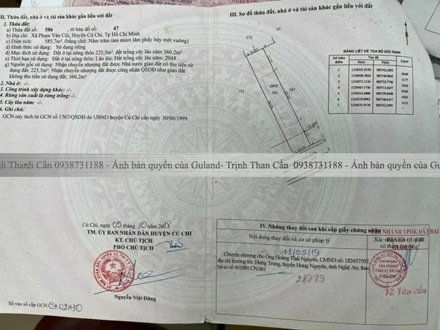 Bán Đất 586m2 có sẵn 225 m2 thổ cư giá 8.29 tỷ tại Đường Nguyễn Văn Khạ Xã Phạm Văn Cội Huyện Củ Chi TP. Hồ Chí Minh