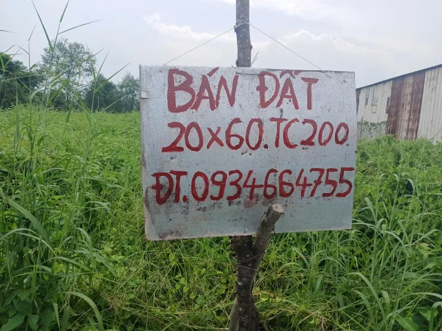 Bán Đất 1200m2 có sẵn 200 m2 thổ cư giá 4 tỷ tại Phường 1 Thị xã Giá Rai Bạc Liêu