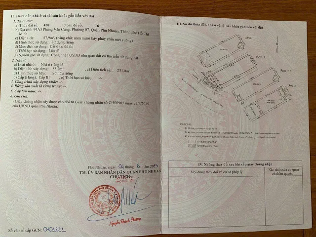 Bán Nhà Mặt Tiền 94A3 Phùng Văn Cung, Phường 7, Phú Nhuận