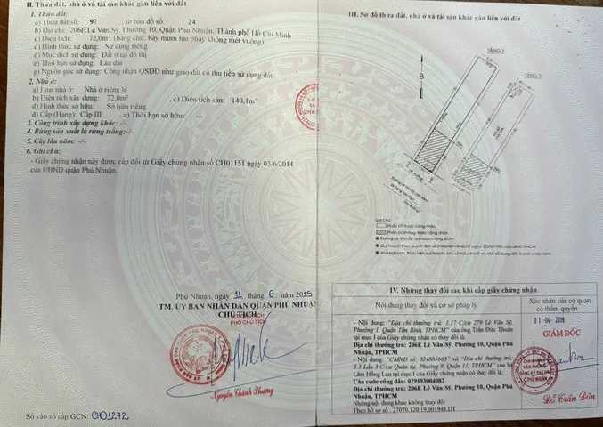 Bán Nhà Mặt Tiền 206E Lê Văn Sỹ, Phường 10, Phú Nhuận