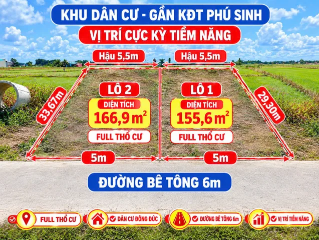 Bán Đất 160m2 có sẵn 160 m2 thổ cư giá 950 triệu tại Xã Đức Lập Hạ Huyện Đức Hòa Long An