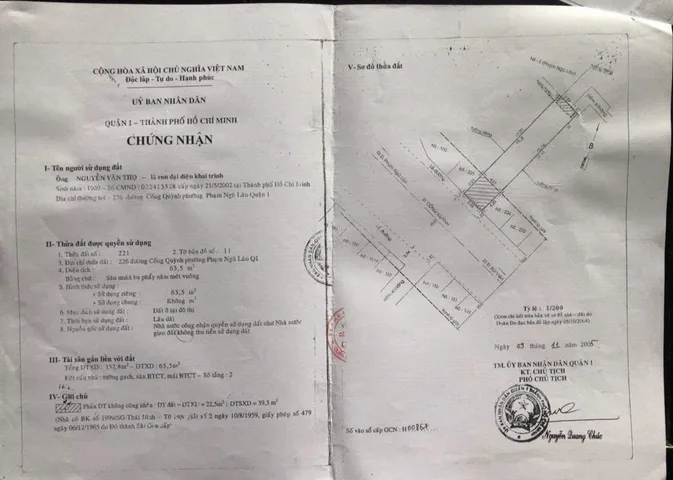 Bán Nhà Mặt Tiền 226 Cống Quỳnh, Phạm Ngũ Lão , Quận 1