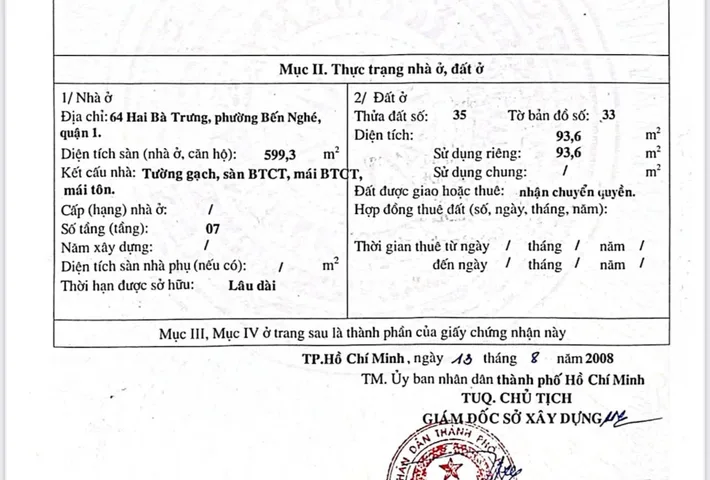 Bán Nhà Mặt Tiền 64 Hai Bà Trưng, Phường Bến Nghé, Quận 1