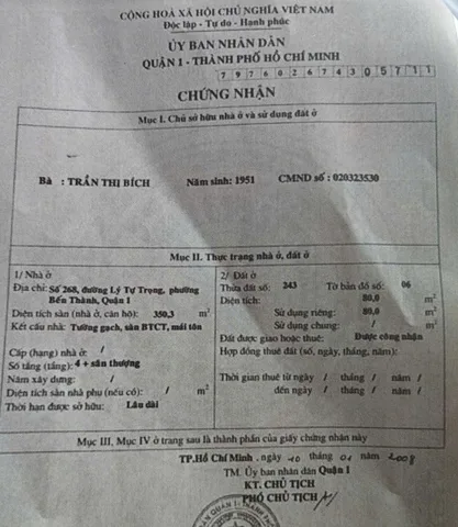 Bán Nhà Mặt Tiền 268 Lý Tự Trọng, Bến Thành, Quận 1