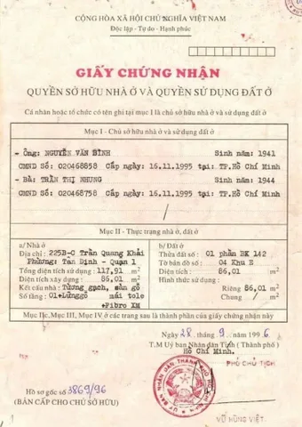 Bán Nhà Mặt Tiền 225BC Trần Quang Khải, Tân Định, Quận 1