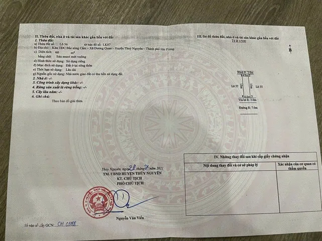 09.2026. Bán lô 56lk07 . 60m2 tái định cư giá 2.78 tỷ tại Xã Dương Quan Huyện Thuỷ Nguyên Hải Phòng. liên hệ 0362558882