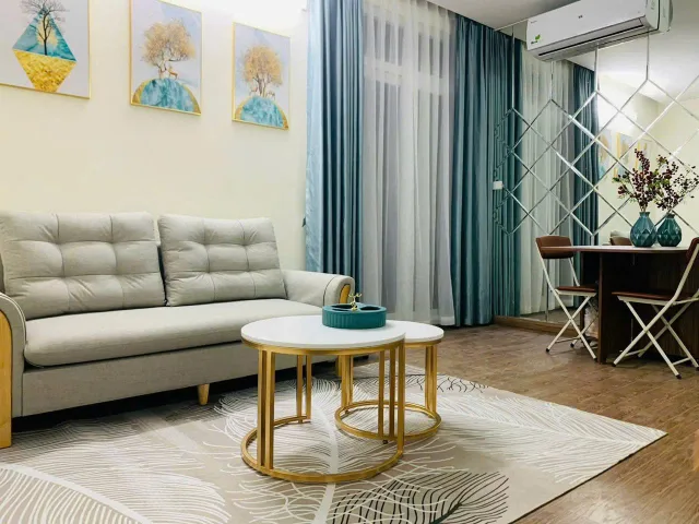Cho thuê căn hộ 2 ngủ FULL ĐỒ tại toà Mỹ Sơn, 62 NGUYỄN HUY TƯỞNG. 12 triệu/tháng.