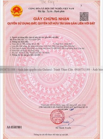 Bán Đất 1828m2 có sẵn 200 m2 thổ cư giá 20 tỷ tại Đường Bến Than Xã Hòa Phú Huyện Củ Chi TP. Hồ Chí Minh