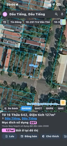 Bán Đất 127m2 có sẵn 127 m2 thổ cư giá 1.29 tỷ tại Thị trấn Dầu Tiếng Huyện Dầu Tiếng Bình Dương