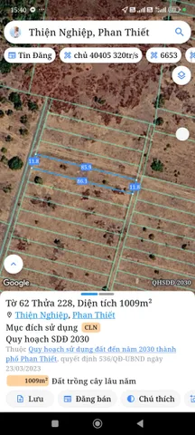 Bán Đất 1009m2 giá 1.5 tỷ tại Xã Thiện Nghiệp Thành phố Phan Thiết Bình Thuận