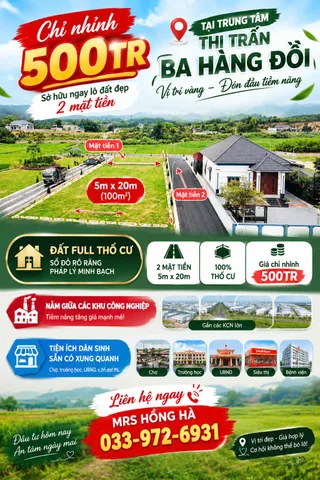 TT BA HÀNG ĐỒI - 5XX (x Tiểu Học) -  SỞ HỮU 2 MẶT TIỀN - DÀI & RỘNG ......