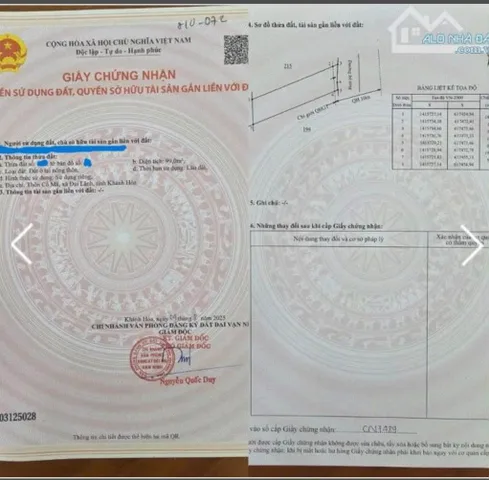 Bán Đất 99m2 có sẵn 99 m2 thổ cư giá 1.54 tỷ tại Xã Đại Lãnh Huyện Vạn Ninh Khánh Hòa