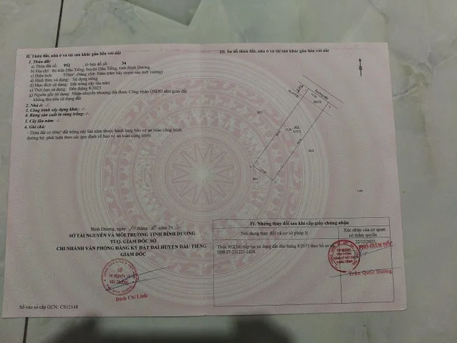 Bán Đất 576m2 giá 1.16 tỷ tại Thị trấn Dầu Tiếng Huyện Dầu Tiếng Bình Dương