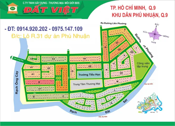 Bán đất nền biệt thự dự án Phú Nhuận TP Thủ Đức (P.Phước Long B, Q9), đường Liên Phường
