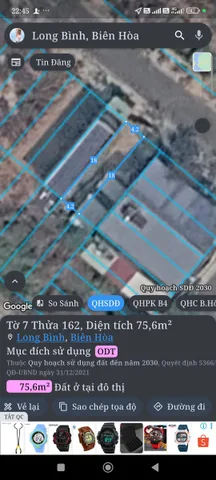 Bán Đất 75.6m2 có sẵn 75.6 m2 thổ cư giá 2.65 tỷ tại Phường Long Bình Thành phố Biên Hòa Đồng Nai