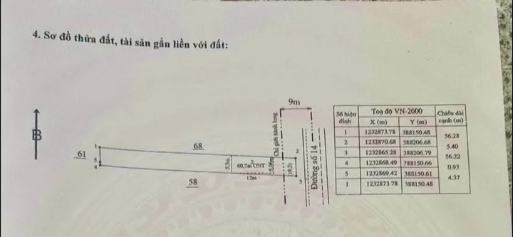Bán Đất 300m2 có sẵn 60 m2 thổ cư giá 520 triệu tại Xã Đức Tín Huyện Đức Linh Bình Thuận