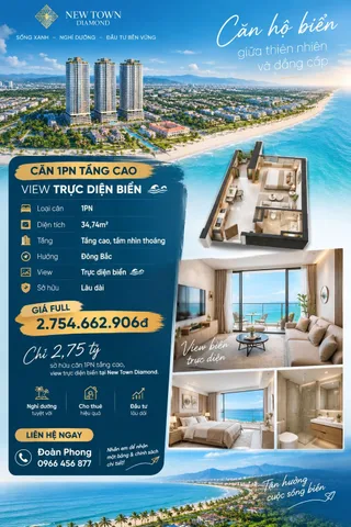 Căn Hộ 1pn view trực diện biển Đà nẵng.  Sổ Lâu Dài. giá full chỉ 2.7 tỷ