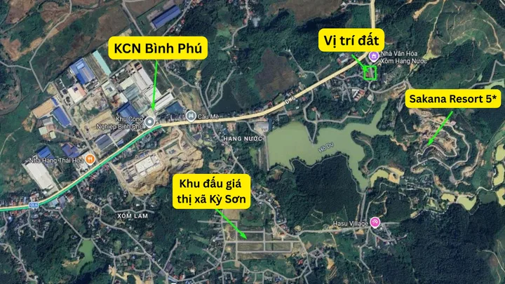 Bán Đất 145.7m2 giá 870 triệu tại Sakana Resort, Thành phố Hòa Bình Hòa Bình - Cách mặt QL 6 chỉ 50m